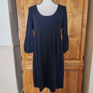 Liv 3/4 Sleeve Black Sweater Dress | XL